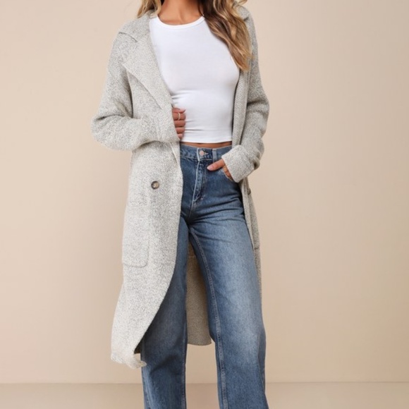 Lulus Cuddle Club Beige Marled Long Sleeve Coatigan - Size S - Picture 1 of 1